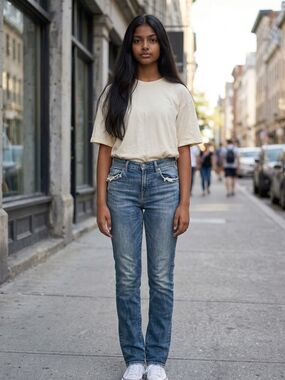 Classic Women's Mid-Blue Straight Jeans